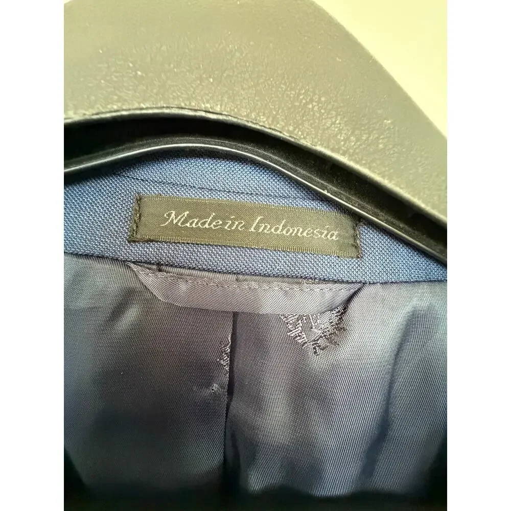 Lauren Ralph Lauren Men’s 46R‎ Navy Blue Sport Coat Blazer Two Button Wool Blend